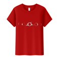 thumbnail image 5 of Hauts d'Été pour Femmes, Blouses Décontractées Habillées pour l'Entraînement 2024, T-Shirts à Imprimé Solaire pour Femmes, Col Rond, Manches Courtes, Rouge, 5 of 5