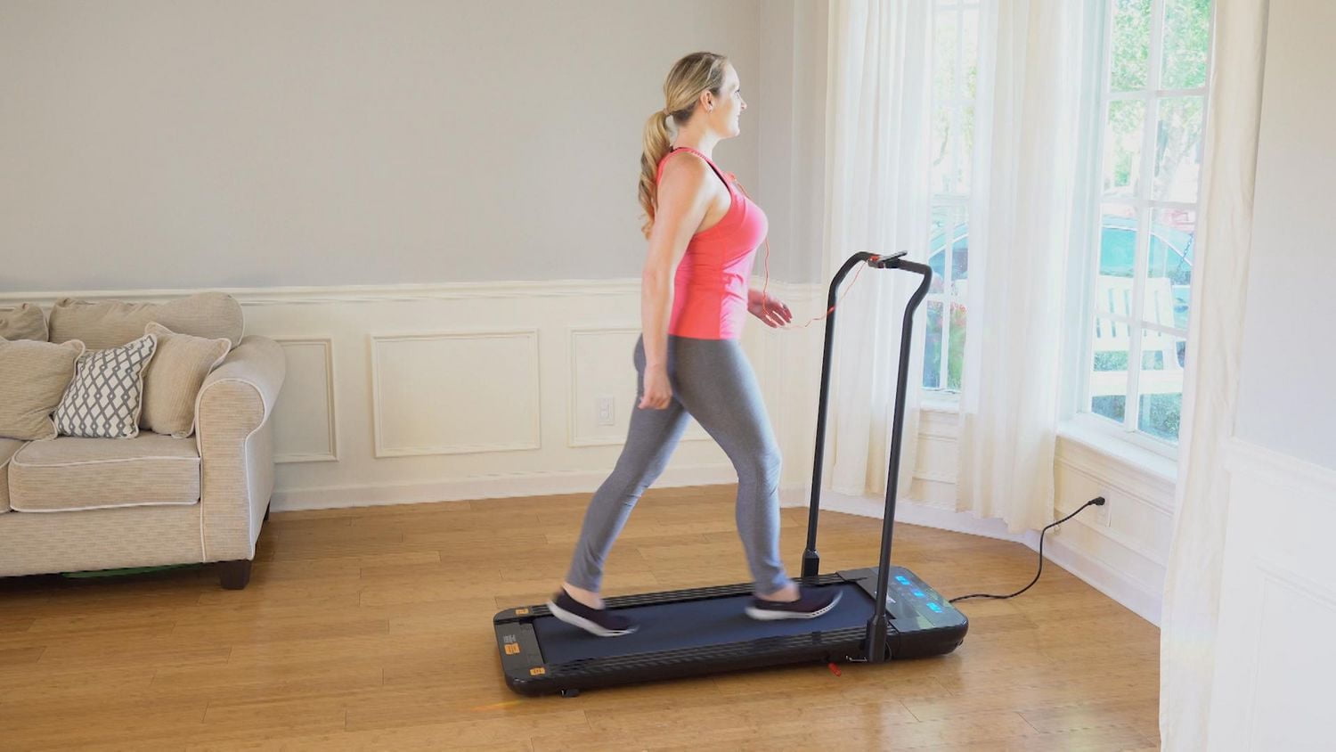 FitNation Slimline Pro Folding Walking Treadmill and FREE 30-day trial of Echelon FitPass membership