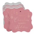 thumbnail image 3 of Inkdotpot Real Rose Gold Foil Merry Christmas & Happy Text Tags Favor Bracket Shape Hang Pack Of 100 Paper Tags, 3 of 7