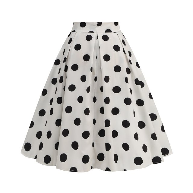 Japceit Jupes pour Femmes Jupe Plissée à Pois à la Mode et Polyvalente