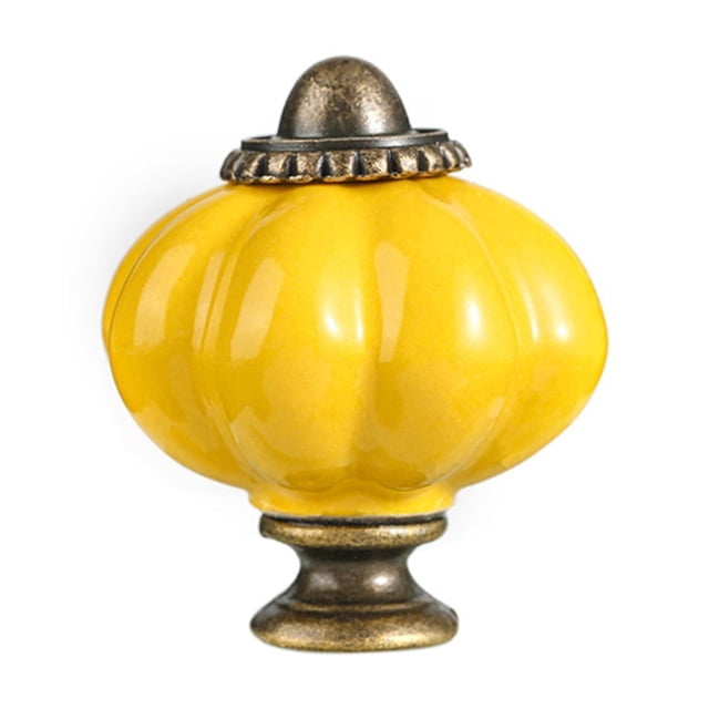fastboy Ceramics Hardware Childrens Furniture Handmade Handles For Charming Touch Durable Pumpkin Wardrobes Golden yellow