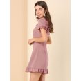 thumbnail image 2 of INSPIRE CHIC Women's Ruffle Peter Pan Collar Casual Button Up Checkered Dress, 2 of 6
