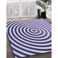 thumbnail image 3 of Ahgly Company Machine Washable Indoor Round Transitional Rebecca Purple Area Rugs, 4' Round, 3 of 7
