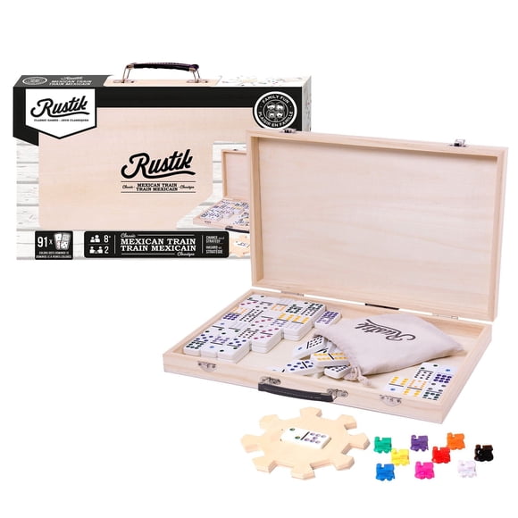 Rustik Deluxe Mexican Train Game - Wood Case
