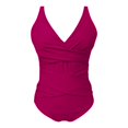 thumbnail image 4 of Huesdet Women's One Piece Swimsuits Tummy Control Ruched Bathing Suit 1 Piece Swimwear[Red,M], 4 of 5
