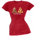 thumbnail image 1 of Close Enough Food Pyramid And Pizza Red Soft Juniors T-Shirt, 1 of 1