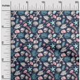 thumbnail image 2 of oneOone Georgette Viscose Navy Blue Fabric Sea Shells Pattern Sewing Material Print Fabric By The Yard 42 Inch Wide, 2 of 4