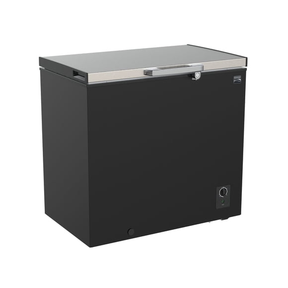 Kenmore 7 Cu. Ft Chest Freezer, 198L, Manual Defrost, Garage-Ready, Balanced Hinges, Black, Energy-Efficient Freezer