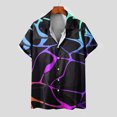 thumbnail image 3 of Cameland Chemise pour Homme Chemise Hawaïenne Imprimée 3D à Manches Courtes à Col à Revers Mode Décontractée Chemise de Plage Haut, 3 of 5