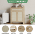 thumbnail image 3 of Modern Rattan Shoe Cabinet, 32" Boho Shoe Rack Organizers with Storage Drawer&Doors, Wooden Accent Console Table with Adjustable Shelf, 3 of 4