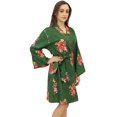 thumbnail image 2 of Bimba Robe à Imprimé Floral pour Femme Kimono Violet de Mariée Tenue de Nuit Couvre-Maillot - 22, 2 of 6