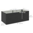 thumbnail image 3 of Outsunny 5' x 3' x 2' Raised Garden Bed, Galvanized Planter Box Dark Grey, 3 of 10