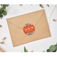 thumbnail image 3 of Darling Souvenir Round 45 Pcs Floral Border Save The Date Stickers Wedding Personalized Bride Groom Names And Date Envelope Seals - Orange, 3 of 4
