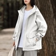 thumbnail image 2 of Yuyuzo Vestes Zippées pour Femmes Grande Taille Randonnée Voyage Coupe-Vent Veste Manches Longues Manteaux, 2 of 5