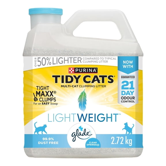 Purina Tidy Cats Light Weight with Glade Clear Springs Multi-Cat, Clumping Litter 2.72 kg