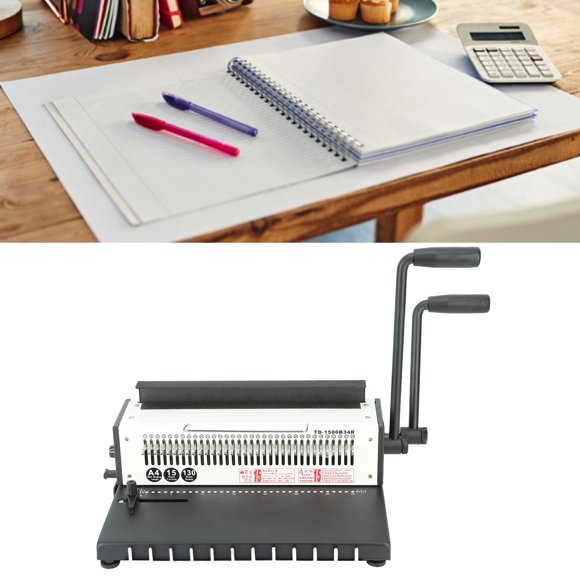 Binding Machine, 1-34 Holes Large Capacity Labor Saving Wide Application Coil Binder 2 Coil 3:1 Pitch for A4 A5 Letter Size Round Holes