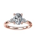 thumbnail image 1 of 0.70 Carat Excellent Oval Cut Real Diamond Latest Design Three Stone Engagement Ring for Ladies Solid 14K Rose Gold Size 7.5, 1 of 8