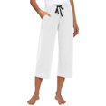 thumbnail image 2 of NECHOLOGY Women's Plus Size Loose Soft Drawstring Capri Yoga Pants, White, Size M, 2 of 5