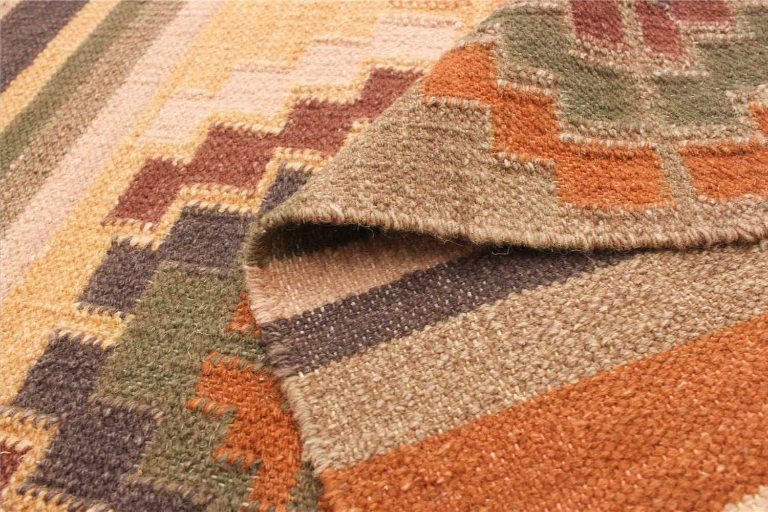 ECARPETGALLERY Tapis Fait à la Main pour Salon, Salle à Manger et Chambre à Coucher Géométrique Collection Organique & Pure 5'3" x 7'11" en Ivoire