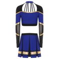 thumbnail image 4 of iiniim Costume de Pom-Pom Girl pour Femmes Uniforme de Cheerleading Tenue Robe 2 Pcs Haut Court avec Jupe Mini Plissée Bleu m, 4 of 5