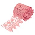 thumbnail image 1 of Uxcell 3.14 inch Wide 10 Yard Lace Ribbon Floral Pattern Dark Pink Embroidered Lace Trim for Sewing Making, Gift Wrapping, 1 of 5