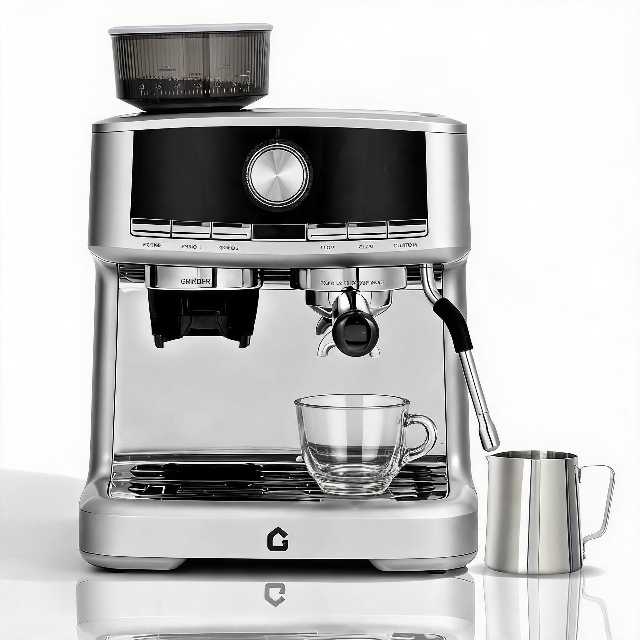 20-Bar Professional Espresso Machine with Built-In Grinder, Milk Frother, 30 Grind Settings & 1.5L Removable Water Tank