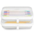 thumbnail image 4 of Maple & Lark Bliss Bacs - Étui à Fermeture Éclair Rigide Transparent pour Rangement - Trousse à Crayons en Plastique de Qualité Professionnelle, Pochette de Toilette, Organisateur de Voyage, Sac Cosmétique, Bacs de Rangement pour Jouets (2 Pack, S), 4 of 4