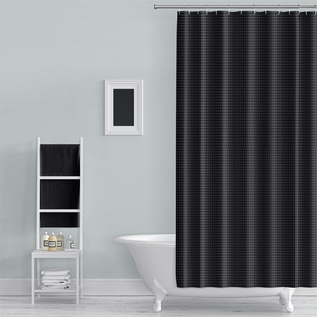 Double-Sided Shower Curtain, Waterproof Fabric with Punch-Free Hooks, 72x84 Inch