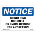 thumbnail image 1 of SignMission OS-NS-P-710-L-11355 OSHA Notice Sign - Do Not Ring Doorbell or Knock On Door for, 1 of 1