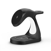 MesaSe New cross-border four-in-one dolphin magnetic wireless charger creative magnetic fast wireless charging，Black
