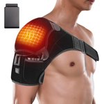 Heated Shoulder Brace Wrap with Battery,Portable Electric Wireless Heating Pad with Hot Cold Therapy for Left Right Shoulder,Cordless Shoulder Heating Pad for Men Women