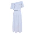 thumbnail image 3 of WTXUE Robes d'Été pour Femmes 2024, Robe d'Été pour Dames Couleur Unie Décontractée Couleur Unie à une Épaule Taille Élastique à Manches Courtes, Robe Blanche Femme, Blanc m, 3 of 5