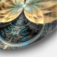 thumbnail image 3 of Designart « Fleur Fractale Symétrique Bleu Or » Horloge Murale Moderne, 3 of 6