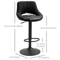 thumbnail image 3 of HOMCOM Bar Stools Set of 2 Swivel Adjustable Counter Height Barstools, 3 of 10