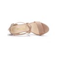 thumbnail image 4 of BLISSFUL STEP Sandales à Talon Bloc Moyen à Brides Croisées Ouvertes pour Femmes Nude 9, 4 of 7