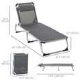 thumbnail image 3 of Outsunny Chaise Longue Pliante avec Appuie-Tête et Dossier Réglable - Ensemble de 1, Gris, 3 of 10