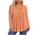 thumbnail image 1 of Hauts pour Femmes Grande Taille, Chemises Décontractées à Manches Longues Coupe Décontractée, Blouses à Col Rond T-Shirt Surdimensionné Confortable, Tenue d'Intérieur Tendance 2026 pour Usage Quotidien, 1 of 6