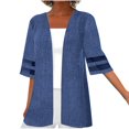 thumbnail image 1 of PENGXIANG Cardigan Ouvert pour Femmes Manches Courtes Léger Habillé Veste Décontractée d'Automne, 1 of 5