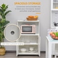 thumbnail image 4 of HOMCOM Microwave Cart on Wheels Utility Trolley Storage Sideboard White, 4 of 10