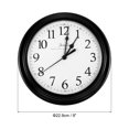 thumbnail image 2 of Uxcell Horloge Murale de 9 Pouces Quartz à Piles Silencieuse Horloges Murales Rondes Noir, 2 of 6