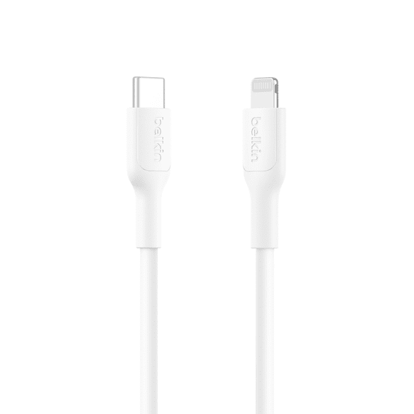 Belkin BoostCharge Eco USB C to Lightning Cable (2M/6.6ft.) - Soft, Flexible Fast-Charging Cable, Lightning iPhone Charger Cord for iPhone 14 & Earlier Series, iPad 9th Gen, & AirPods - White