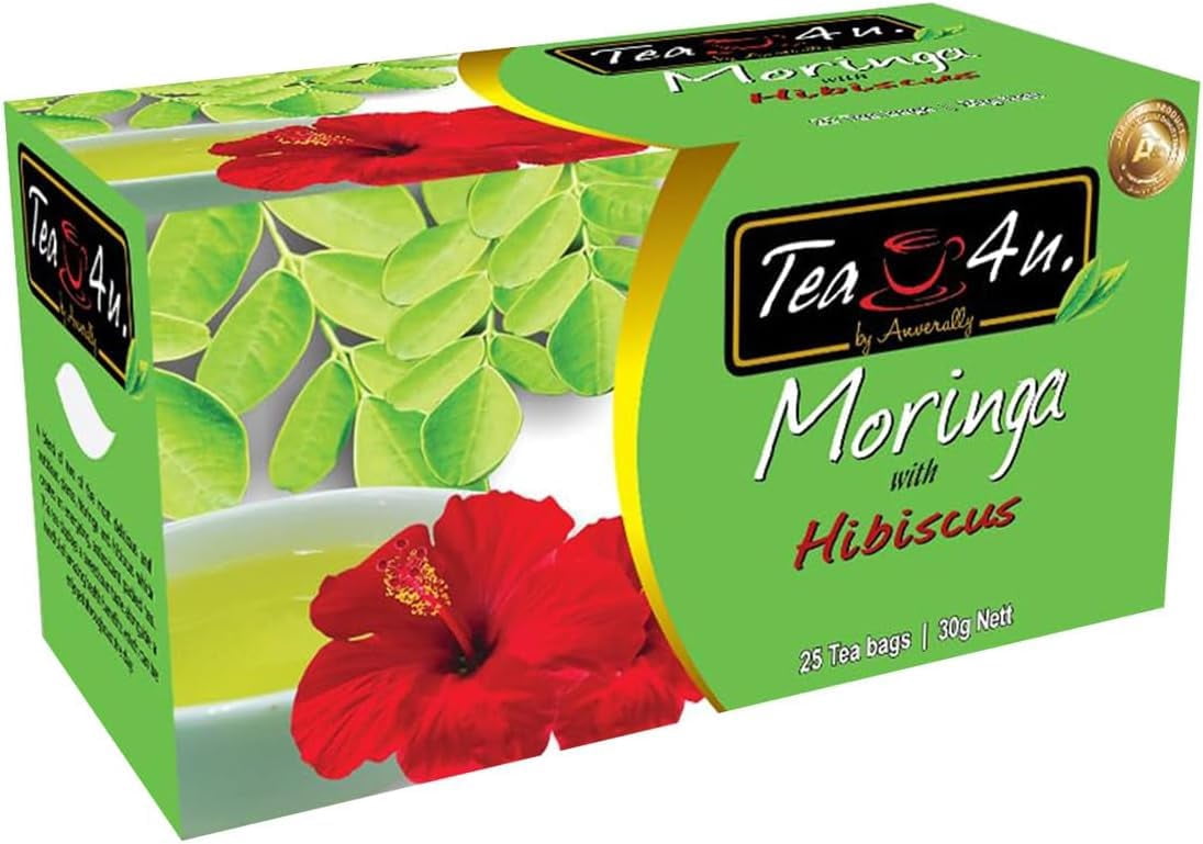 Tea4U Moringa Oleifera Flavored Energy Tea (Hibiscus) 25 Teabags