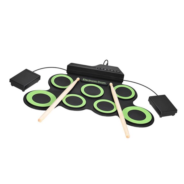 lionlar Pile à Rouler USB à Main avec Haut-Parleur Intégré Pédales de Tambour Bâtons de Tambour - 2, 2