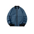 thumbnail image 4 of Kmbangi Men's Bomber Flight Jacket Casual Patchwork Fall Winter Coats Zipper Closure Outwear, 4 of 5