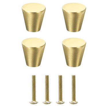 Unique Bargains Boutons Solides, Lot de 4 Boutons en Laiton avec Vis pour Décoration de Meubles (M4, Or)