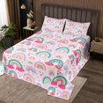thumbnail image 2 of Erosebridal Colorful Rainbow Coverlet Set King, Cute Love Heart Bedding Set, Princess Decor 3pcs, 2 of 5