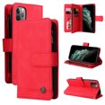 thumbnail image 1 of Case for iPhone 11 Pro Max Cover Zipper Pocket Wallet Case Magnetic Protective - Red, 1 of 5