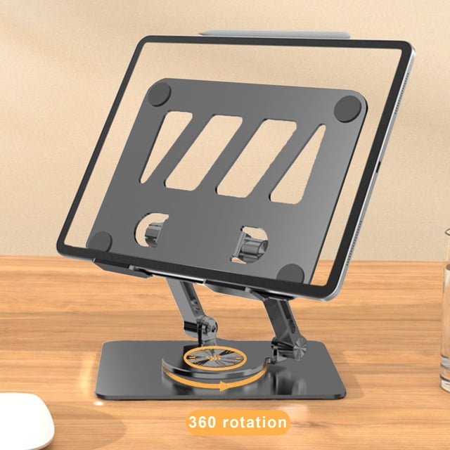 Chmadoxn Carbon Steel Tablet Stand All Directional Rotation Infinite Angle Adjustment High Load Bearing Capacity Hollow Heat Dissipation Backplate Slip Proof Soft Rubber Tablet stand