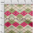 thumbnail image 2 of oneOone Silk Tabby Pink Fabric Check Sewing Material Print Fabric By The Yard 42 Inch Wide, 2 of 5