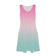 thumbnail image 4 of Ovzne Robes pour Femmes Robe pour Femme Robe d'Été Dégradée Sans Manches Col en V avec Poche Grande Taille en Liquidation, 4 of 6